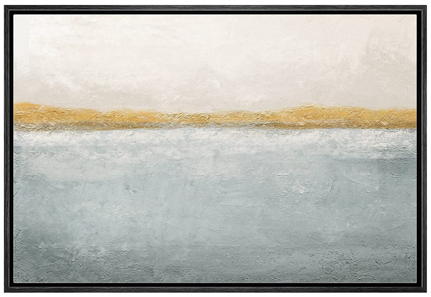wall26 Framed Canvas Print Wall Art Minimal Pastel Watercolor Ocean Sea ...