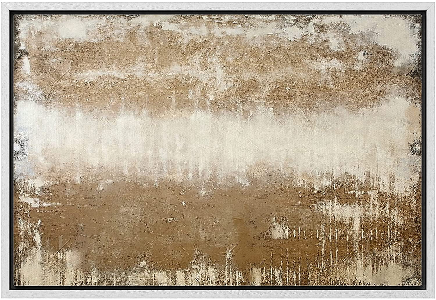 wall26 Framed Canvas Print Wall Art Minimal Vintage Brown Past Paint ...