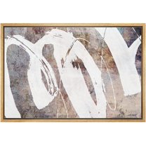 wall26 Framed Canvas Print Wall Art Pastel Geometric Grunge Swirl Paint Strokes Abstract Shapes Illustrations Modern Art Decorative Contemporary for Living Room, Bedroom, Office - 24x36 Natural