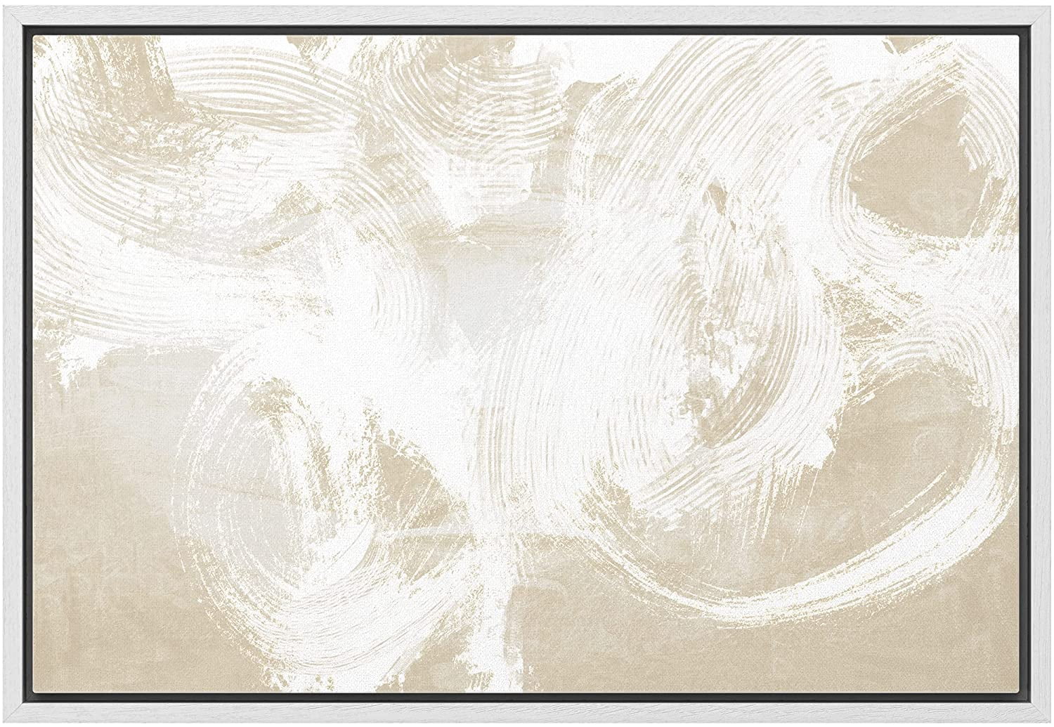 wall26 Framed Canvas Print Wall Art Pastel Minimal Grunge Brown White ...