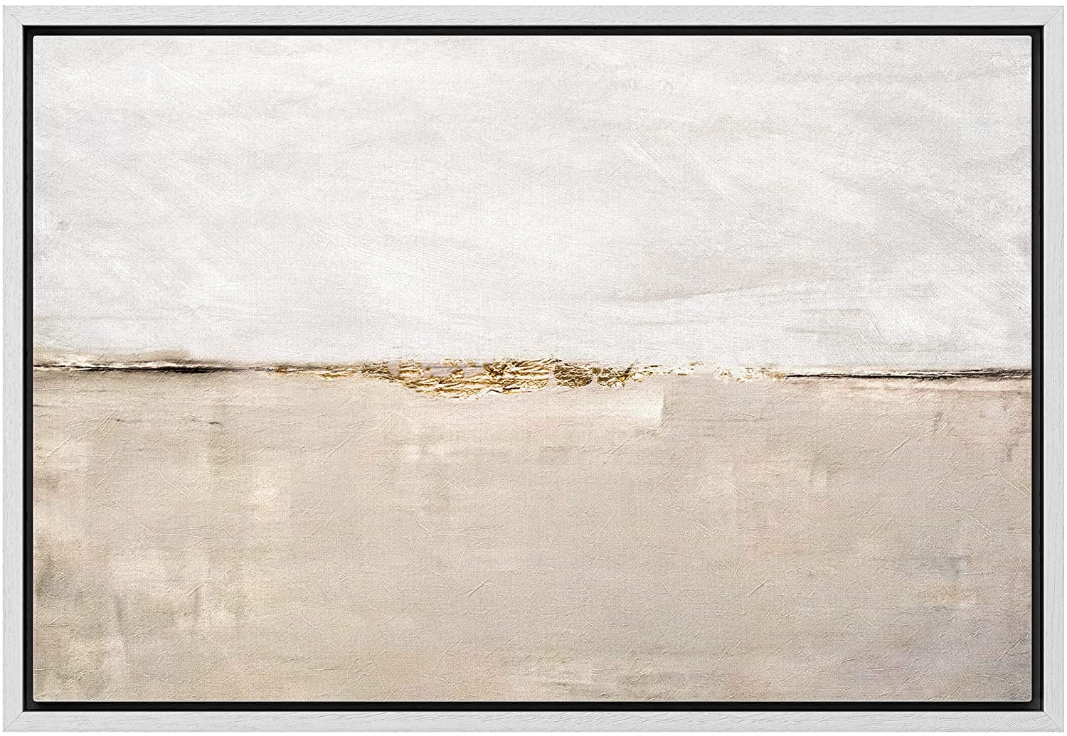 wall26 Framed Canvas Print Wall Art Pastel Tan Gray Duotone Landscape ...