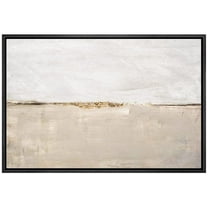 wall26 Framed Canvas Print Wall Art Pastel Tan Gray Duotone Landscape Abstract Shapes Illustrations Minimal Decorative Contemporary Multicolor for Living Room, Bedroom, Office - 16"x24" Bla