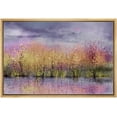 thumbnail image 1 of wall26 Framed Canvas Print Wall Art Purple &amp; Yellow Watercolor Forest Reflection Nature Wilderness Illustrations Realism Rustic Scenic Multicolor for Living Room, Bedroom, Office - 24"x36&qu, 1 of 5