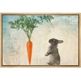 thumbnail image 1 of wall26 Framed Canvas Print Wall Art Rabbit with Carrot on Abstract Blue Background Animals Wildlife Digital Art Realism Rustic Scenic Nature for Living Room, Bedroom, Office - 16"x24" Natur, 1 of 5
