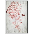 thumbnail image 1 of wall26 Framed Canvas Print Wall Art Retro Style Cherry Blossom Tree Bird Nature Wilderness Illustrations Modern Art Decorative Rustic Relax/Calm for Living Room, Bedroom, Office - 24"x36" W, 1 of 5