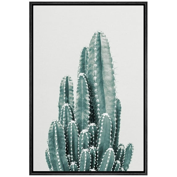 wall26 Framed Canvas Print Wall Art Retro Vintage Southwest Desert Saguaro Cactus Nature Wilderness Photography Realism Floral Botanical Multicolor for Living Room, Bedroom, Office - 24"x36"