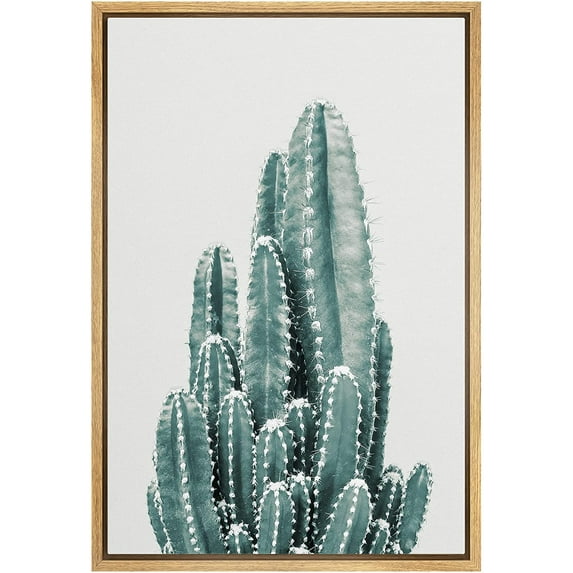 wall26 Framed Canvas Print Wall Art Retro Vintage Southwest Desert Saguaro Cactus Nature Wilderness Photography Realism Floral Botanical Multicolor for Living Room, Bedroom, Office - 24"x36"