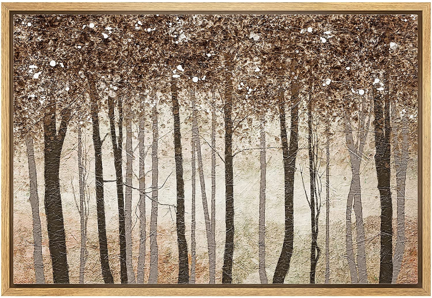 wall26 Framed Canvas Print Wall Art Rustic Brown Autumn Fall Forest ...