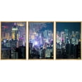 thumbnail image 1 of wall26 Framed Canvas Print Wall Art Set Aerial View of Futuristic City Skyline Cities Cityscape Photography Realism Modern Scenic Relax/Calm Dark for Living Room, Bedroom, Office - 24"x36"x, 1 of 5