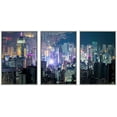 thumbnail image 1 of wall26 Framed Canvas Print Wall Art Set Aerial View of Futuristic City Skyline Cities Cityscape Photography Realism Modern Scenic Relax/Calm Dark for Living Room, Bedroom, Office - 24"x36"x, 1 of 5