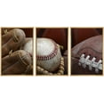 thumbnail image 1 of wall26 Framed Canvas Print Wall Art Set Baseball, Mitt, Football &amp; Basketball Sports Athletes Photography Realism Contemporary Scenic Colorful for Living Room, Bedroom, Office - 24"x36", 1 of 5
