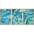 thumbnail image 1 of wall26 Framed Canvas Print Wall Art Set Blue,Teal &amp; Green Geometric Pattern Collage Abstract Shapes Illustrations Modern Art Chic Colorful Ultra for Living Room, Bedroom, Office - 24"x36&quo, 1 of 5