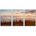 thumbnail image 1 of wall26 Framed Canvas Print Wall Art Set Blue &amp; Pink Starry Galaxy Sky Over Forest Astronomy &amp; Space Sky Photography Realism Rustic Scenic Colorful for Living Room, Bedroom, Office - 16"x, 1 of 5