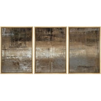 wall26 Framed Canvas Print Wall Art Set Bown & White Faded Grunge Color Field Abstract Shapes Illustrations Modern Art Chic Colorful Ultra for Living Room, Bedroom, Office - 16"x24"x3 N