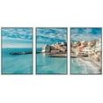 thumbnail image 1 of wall26 Framed Canvas Print Wall Art Set Coastal Italian Cityscape Nature Wilderness Photography Realism Rustic Scenic Relax/Calm Multicolor for Living Room, Bedroom, Office - 24"x36"x3 Whit, 1 of 5