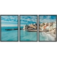 thumbnail image 1 of wall26 Framed Canvas Print Wall Art Set Coastal Italian Cityscape Nature Wilderness Photography Realism Rustic Scenic Relax/Calm Multicolor for Living Room, Bedroom, Office - 16"x24"x3 Blac, 1 of 5