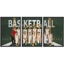 wall26 Framed Canvas Print Wall Art Set College Athletic Basketball Team Group Shot Sports & Fitness Athletes Digital Art Pop Art Modern Portrait for Living Room, Bedroom, Office - 16"x24&qu