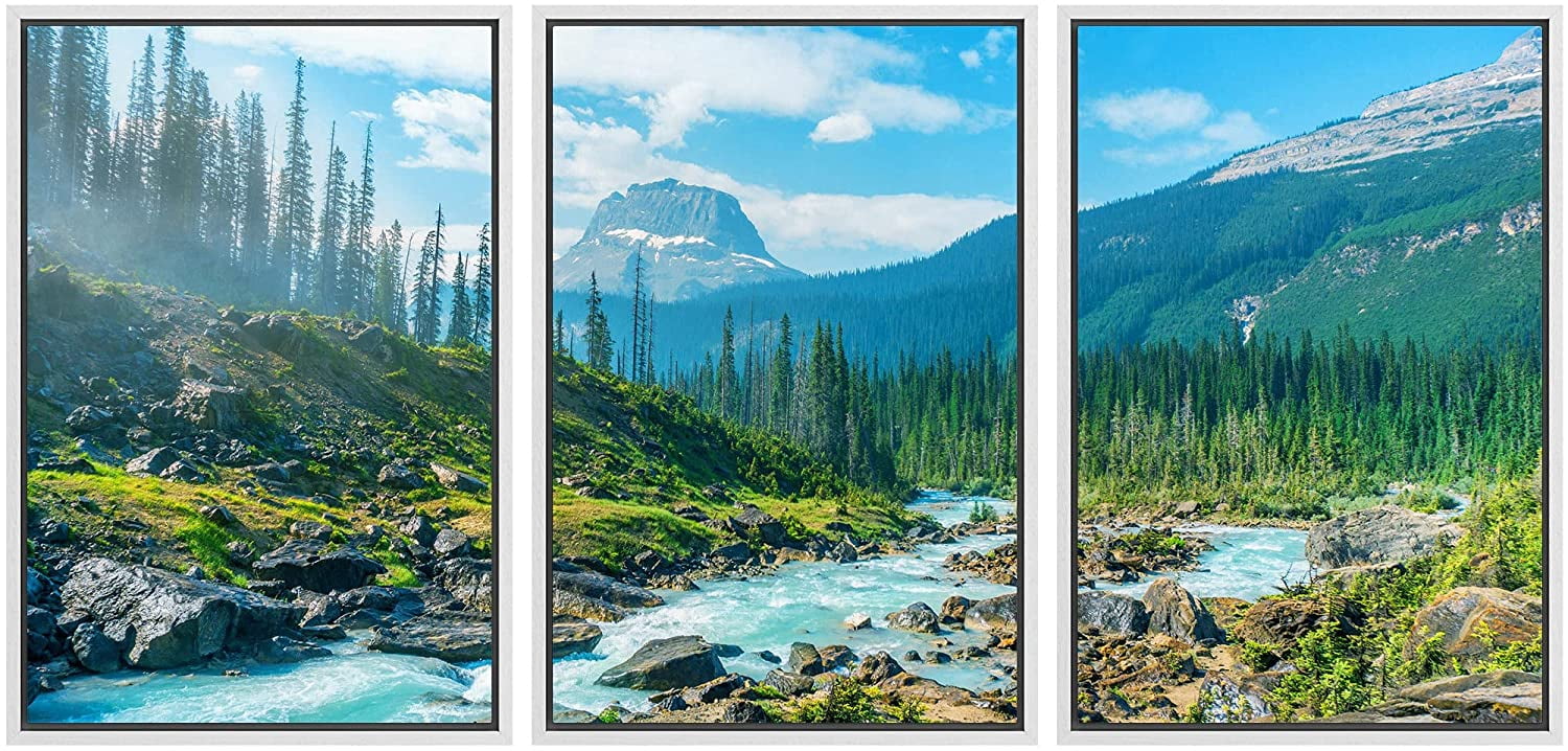 wall26 Framed Canvas Print Wall Art Set Colorado Mountain Range Forest ...