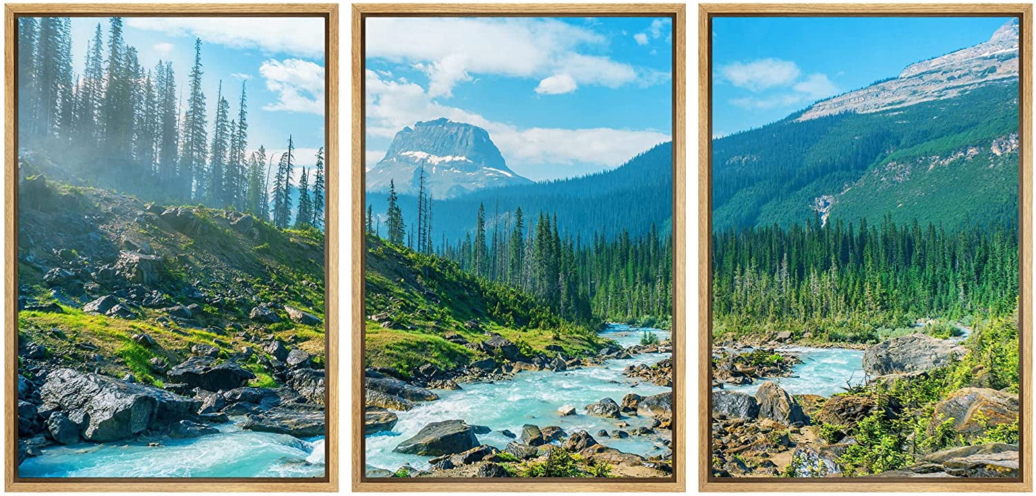 wall26 Framed Canvas Print Wall Art Set Colorado Mountain Range Forest ...