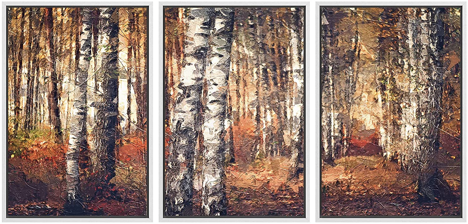 wall26 Framed Canvas Print Wall Art Set Cracked Paint Texture Orange ...