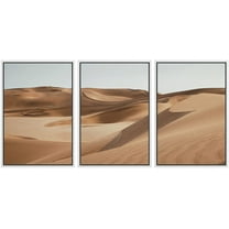wall26 Framed Canvas Print Wall Art Set Desert Sand Dune Landscape Nature Wilderness Photography Realism Contemporary Expressive Multicolor for Living Room, Bedroom, Office - 24"x36"x3 Whit