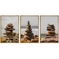 thumbnail image 1 of wall26 Framed Canvas Print Wall Art Set Duotone Beach Ocean Pebble Rocks Wilderness Nature Photography Modern Art Rustic Decorative Relax/Calm for Living Room, Bedroom, Office - 24"x36"x3 N, 1 of 5