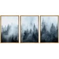 thumbnail image 1 of wall26 Framed Canvas Print Wall Art Set Film Grain Effect Fog Over Pine Tree Forest Nature Wilderness Modern Art Rustic Landscape Relax/Calm Cool for Living Room, Bedroom, Office - 16"x24"x, 1 of 5