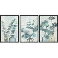thumbnail image 1 of wall26 Framed Canvas Print Wall Art Set Forest Fern Leaf Trio Floral Wilderness Watercolor Modern Art Chic Group Relax/Calm Multicolor Pastel for Living Room, Bedroom, Office - 24"x36"x3 BL, 1 of 5