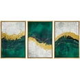 thumbnail image 1 of wall26 Framed Canvas Print Wall Art Set Geometric Gold Green Paint Strokes Abstract Shapes Illustrations Modern Art Decorative Multicolor Chic for Living Room, Bedroom, Office - 16"x24"x3 N, 1 of 5