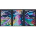 thumbnail image 1 of wall26 Framed Canvas Print Wall Art Set Geometric John Lennon Triptych Graffiti &amp; Street Art Cities Mixed Media Realism Scenic Urban Multicolor for Living Room, Bedroom, Office - 24"x36&quot, 1 of 5