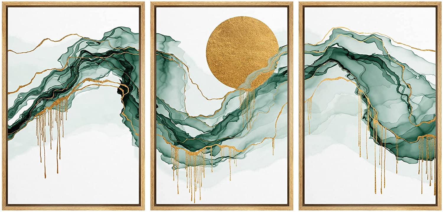 Summer Smile Canvas Wall Art Set with Gold Frame - 80cm x 120cm