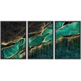 thumbnail image 1 of wall26 Framed Canvas Print Wall Art Set Gold Teal Dark Granite Marble Landscape Abstract Shapes Illustrations Modern Art Decorative Boho Colorful for Living Room, Bedroom, Office - 24"x36"x, 1 of 5