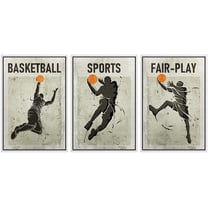 wall26 Framed Canvas Print Wall Art Set Graffiti Street Basketball Player Slam Dunk Sports & Fitness Athletes Digital Art Pop Art Modern Portrait for Living Room, Bedroom, Office - 24"x36&qu