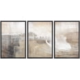 thumbnail image 1 of wall26 Framed Canvas Print Wall Art Set Gray &amp; Tan Color Block Ocean Wave Overlay Nature Wilderness Digital Art Modern Art Rustic Scenic for Living Room, Bedroom, Office - 16"x24"x3 Bla, 1 of 5