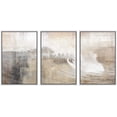 thumbnail image 1 of wall26 Framed Canvas Print Wall Art Set Gray &amp; Tan Color Block Ocean Wave Overlay Nature Wilderness Digital Art Modern Art Rustic Scenic for Living Room, Bedroom, Office - 16"x24"x3 Whi, 1 of 5