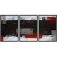 thumbnail image 1 of wall26 Framed Canvas Print Wall Art Set Grunge Black, Red &amp; Gray Color Blocks Abstract Shapes Illustrations Modern Art Chic Colorful Ultra for Living Room, Bedroom, Office - 24"x36"x3 B, 1 of 5