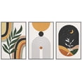 thumbnail image 1 of wall26 Framed Canvas Print Wall Art Set Mid-Century Crescent Moon Plant Landscape Nature Abstract Illustrations Modern Art Bohemian Decorative for Living Room, Bedroom, Office - 16"x24"x3 White, 1 of 5