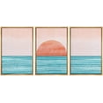 thumbnail image 1 of wall26 Framed Canvas Print Wall Art Set Mid-Century Ocean Sunset Sun Horizon Nature Abstract Illustrations Modern Art Bohemian Decorative for Living Room, Bedroom, Office - 24"x36"x3 Natura, 1 of 5