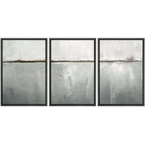 wall26 Framed Canvas Print Wall Art Set Minimal Gray Paint Stroke Landscape Abstract Shapes Illustrations Modern Art Decorative Multicolor Chic for Living Room, Bedroom, Office - 16"x24"x3