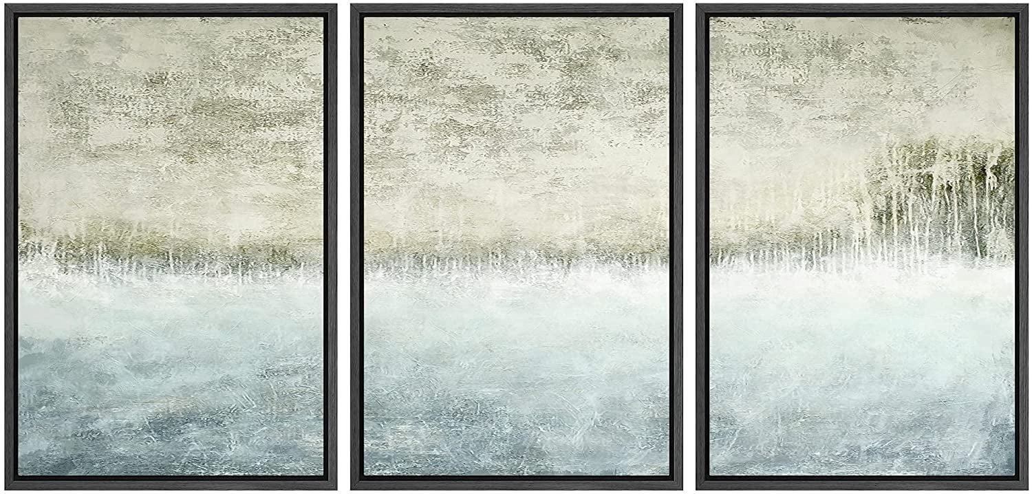 wall26 Framed Canvas Print Wall Art Set Minimal Pastel Duotone Paint ...