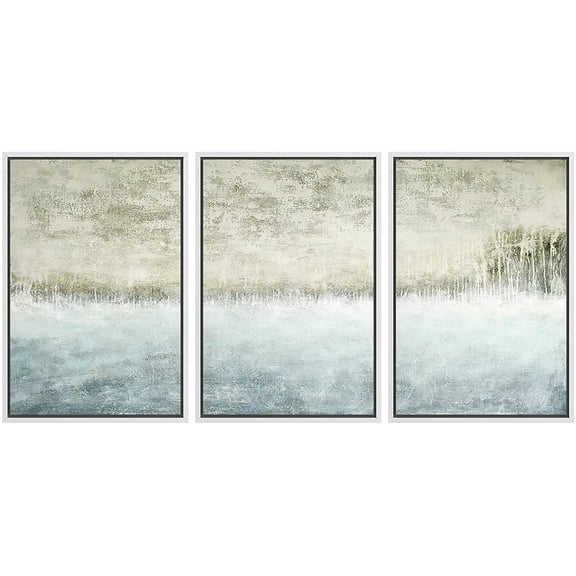 wall26 Framed Canvas Print Wall Art Set Minimal Pastel Duotone Paint Landscape Abstract Shapes Illustrations Modern Art Decorative Multicolor for Living Room, Bedroom, Office - 16"x24"x3 Wh