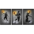 thumbnail image 1 of wall26 Framed Canvas Print Wall Art Set Neon Light Basketball Player Slam Dunk Sports &amp; Fitness Athletes Digital Art Pop Art Modern Portrait for Living Room, Bedroom, Office - 16"x24"x3, 1 of 5