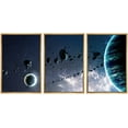 thumbnail image 1 of wall26 Framed Canvas Print Wall Art Set Neon Starlight Blue Galaxy Astronomy &amp; Space Nature Digital Art Sci-Fi &amp; Fantasy Decorative Landscape for Living Room, Bedroom, Office - 24"x36&qu, 1 of 5