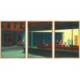 thumbnail image 1 of wall26 Framed Canvas Print Wall Art Set Nighthawks by Edward Hopper Cultural Historic Oil Painting Fine Art Reproduction Scenic Colorful for Living Room, Bedroom, Office - 16"x24"x3 Natural, 1 of 5