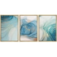 thumbnail image 1 of wall26 Framed Canvas Print Wall Art Set Pastel Gold Blue Teal Smoke Wave Swirls Abstract Shapes Illustrations Modern Art Decorative Boho Colorful for Living Room, Bedroom, Office - 24"x36"x, 1 of 5