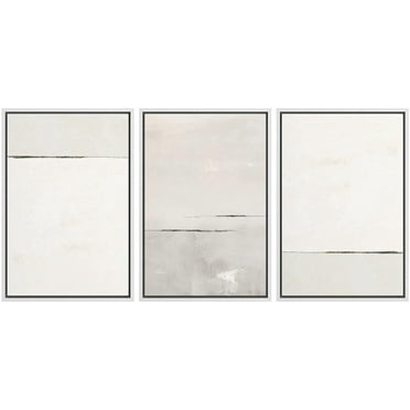 wall26 Framed Canvas Print Wall Art Set Pastel Gray Color Block Landscape Abstract Shapes Illustrations Modern Art Decorative Chic Multicolor for Living Room, Bedroom, Office - 24&quot;x36&quot;x3 Wh