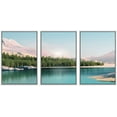 thumbnail image 1 of wall26 Framed Canvas Print Wall Art Set Pastel Sky Mountain Range Forest Lake Nature Wilderness Photography Realism Rustic Landscape Colorful Cool for Living Room, Bedroom, Office - 24"x36", 1 of 5