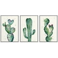 thumbnail image 1 of wall26 Framed Canvas Print Wall Art Set Pastel Southwest Desert Succulents Nature Wilderness Illustrations Modern Art Bohemian Decorative for Living Room, Bedroom, Office - 24"x36"x3 White, 1 of 5