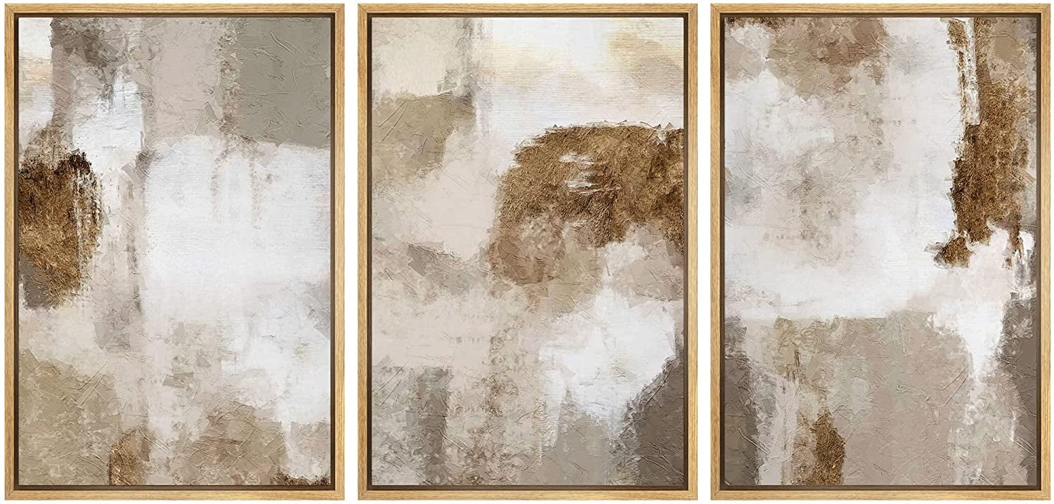 wall26 Framed Canvas Print Wall Art Set, Pastel Watercolor Duotone ...