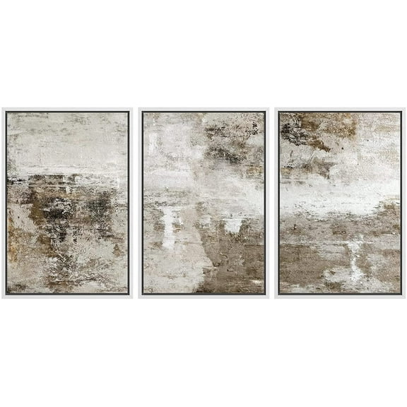 wall26 Framed Canvas Print Wall Art Set Pastel Watercolor Paint Stroke Collage Abstract Shapes Illustrations Modern Art Decorative Multicolor for Living Room, Bedroom, Office - 16"x24"x3 Wh